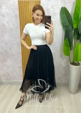 Milla Chic - Saia Angélica Em Tule - Creme (cópia)