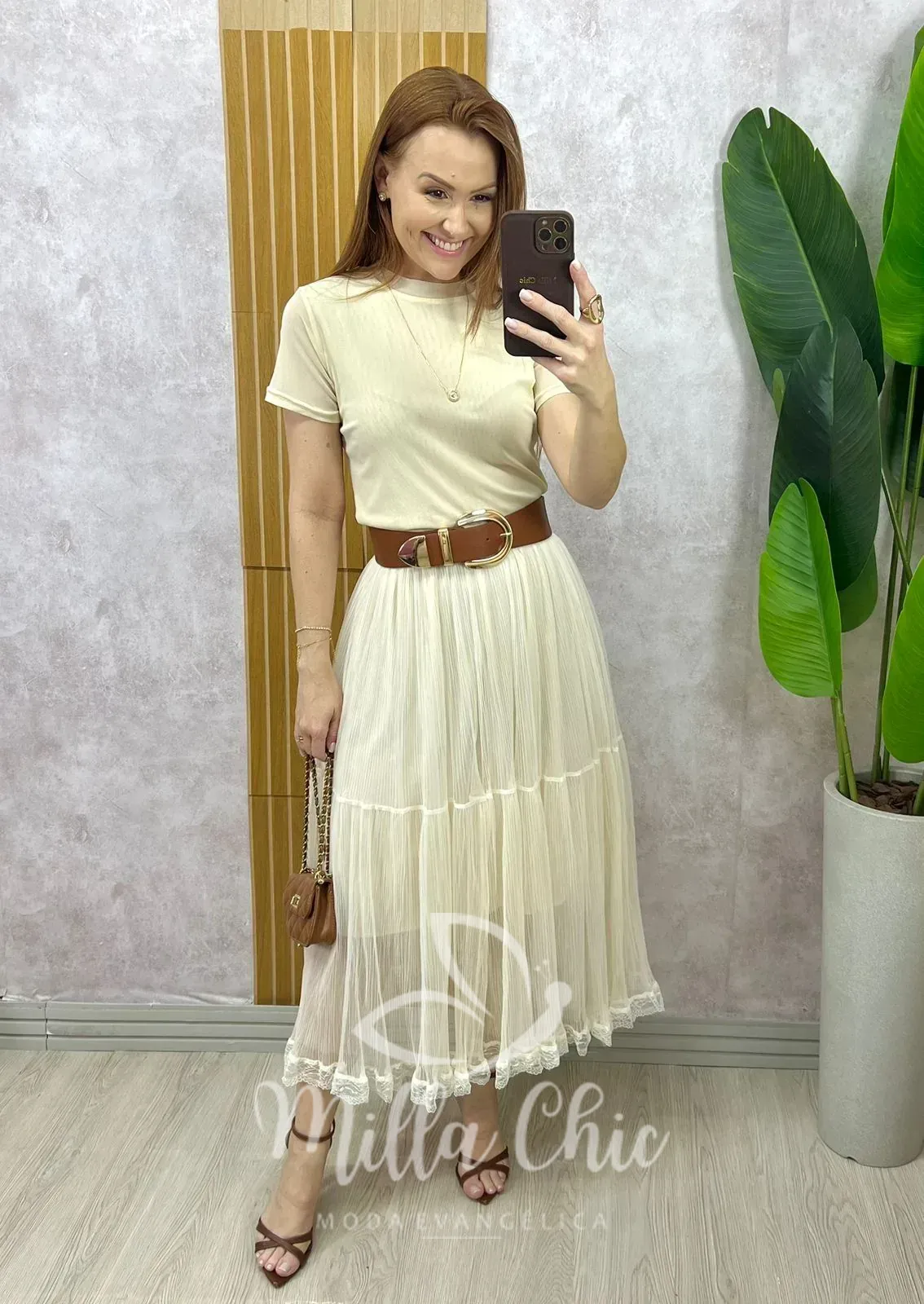 Milla Chic – Saia Angélica Em Tule – Marrom (cópia) Milla Chic - Saia Angélica Em Tule - Marrom (cópia)