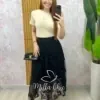 Milla Chic - Saia Celina Em Tule Bordado - Preto
