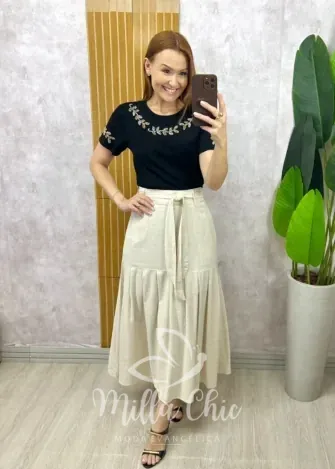 Milla Chic - Saia Gioconda Em Linho
