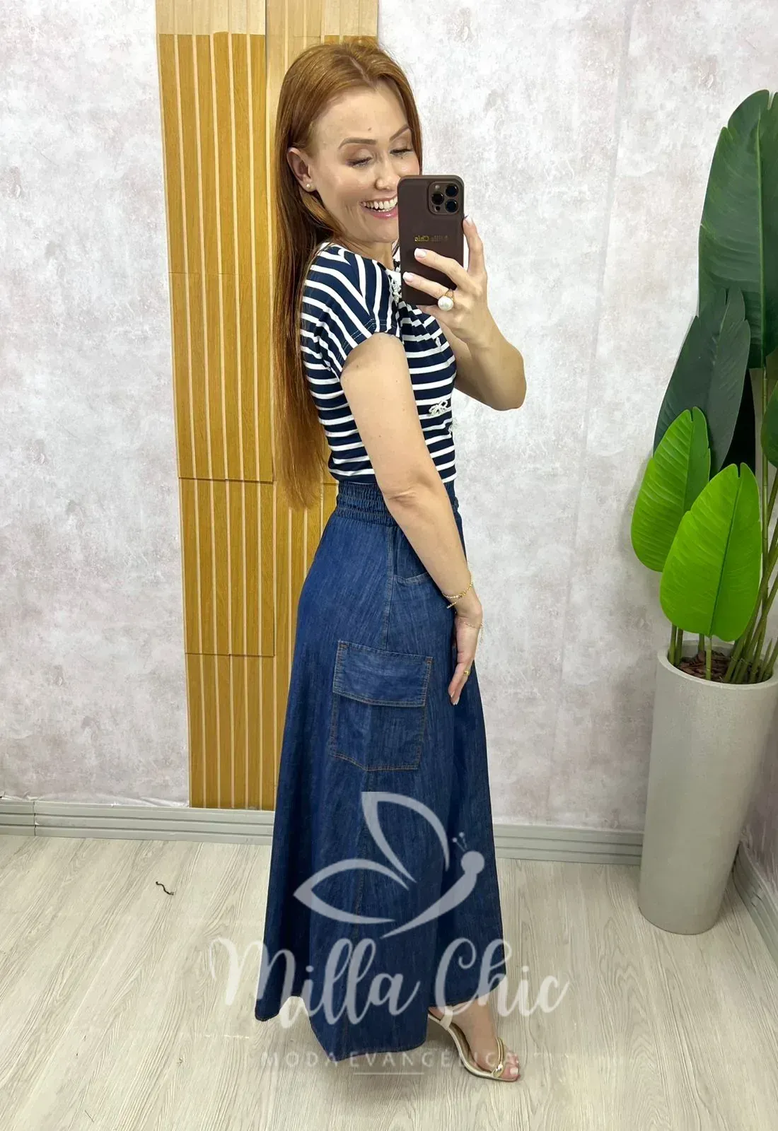 Milla Chic – Saia Hoetência Em Jeans Milla Chic - Saia Hoetência Em Jeans