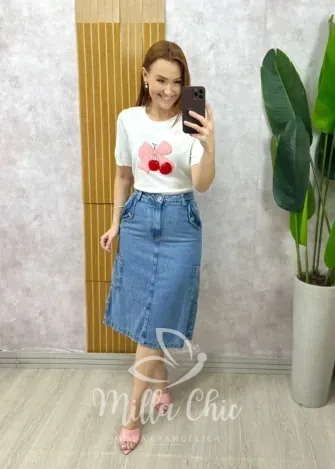 Milla Chic - Saia jeans Alana