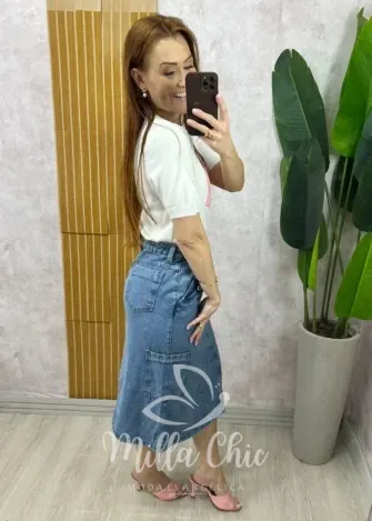 Milla Chic - Saia jeans Alana