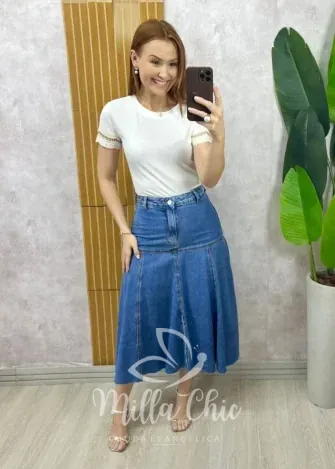 Milla Chic - Saia Jeans Maisa