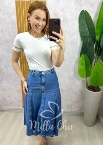 Milla Chic - Saia Jeans Maisa