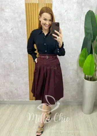 Milla Chic - Saia Maria Olívia Em Alfaiataria - Branca (cópia)