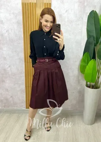 Milla Chic - Saia Maria Olívia Em Alfaiataria - Branca (cópia)