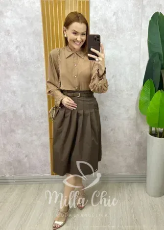 Milla Chic - Saia Maria Olívia Em Alfaiataria - Preta (cópia)