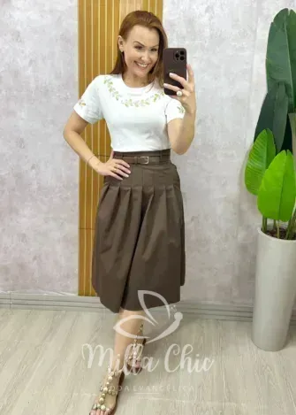 Milla Chic - Saia Maria Olívia Em Alfaiataria - Preta (cópia)