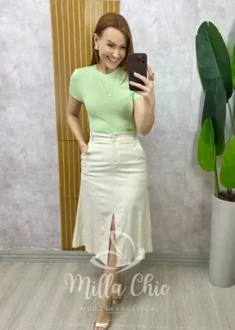 Milla Chic - Saia Neide Em Linho