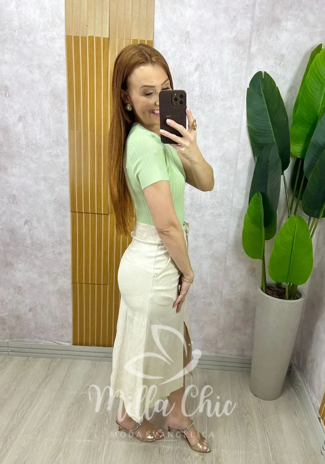 Milla Chic – Saia Neide Em Linho Milla Chic - Saia Neide Em Linho