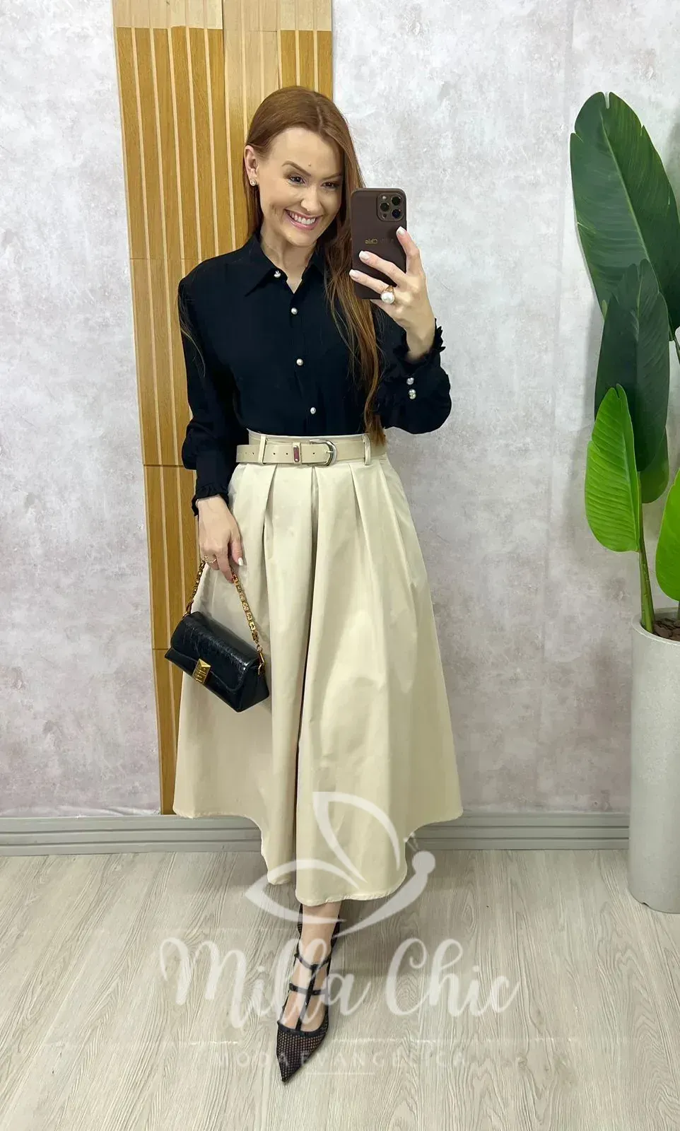 Milla Chic – Saia Valentina Em Sarja – Milla Chic - Saia Valentina Em Sarja -