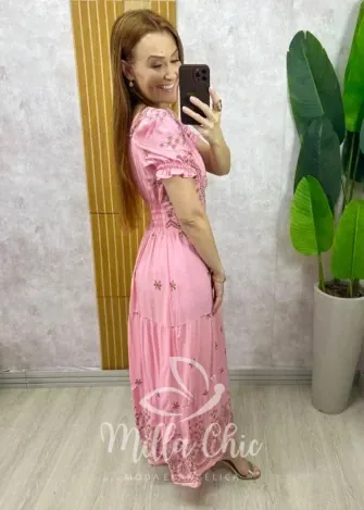 Milla Chic - Vestido Arabela Bordado - Azul (cópia)