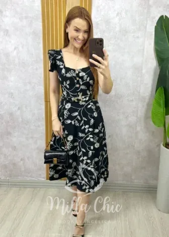 Milla Chic - Vestido Arabela Bordado - Azul (cópia)