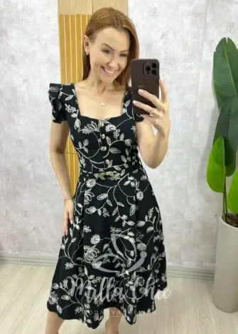 Milla Chic - Vestido Arabela Bordado - Azul (cópia)