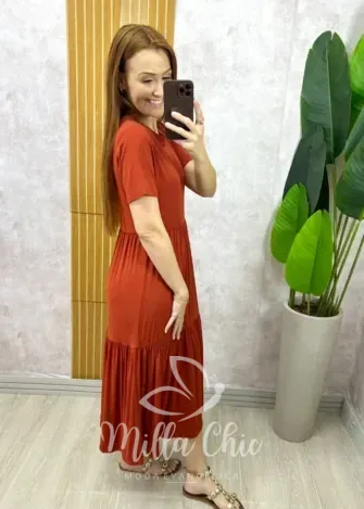 Milla Chic - Vestido Comfy Jussara - TerraCota