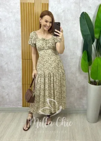 Milla Chic - Vestido Érica - Bege