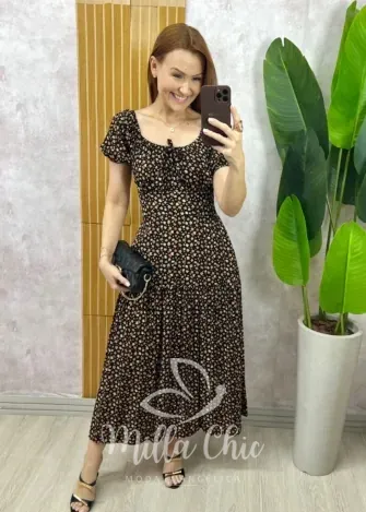 Milla Chic - Vestido Érica - Marrom (cópia)
