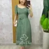 Milla Chic - Vestido Geórgia em viscolinho - Preto  com póa (cópia)