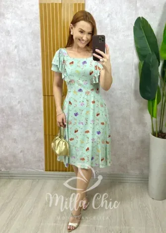 Milla Chic - Vestido Louise Em Linho estampado