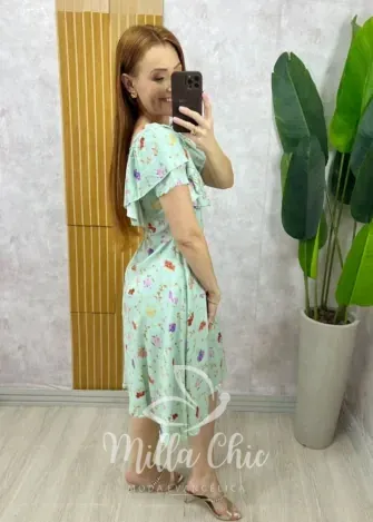 Milla Chic - Vestido Louise Em Linho estampado