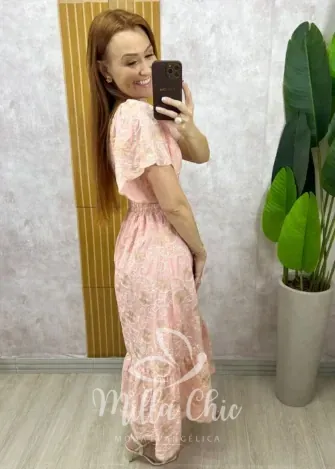 Milla Chic - Vestido Thaís Em Lesie Algodão Bordado