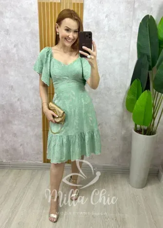 Milla Chic – Vestido Thamires Em Viscolinho Bordado – Pistache Milla Chic - Vestido Thamires Em Viscolinho Bordado - Pistache