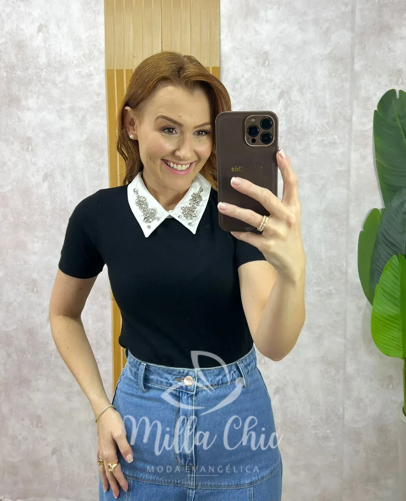 Milla Chic – Blusa Évora Em Tricot Modal – Marrom (cópia) Milla Chic - Blusa Évora Em Tricot Modal - Marrom (cópia)