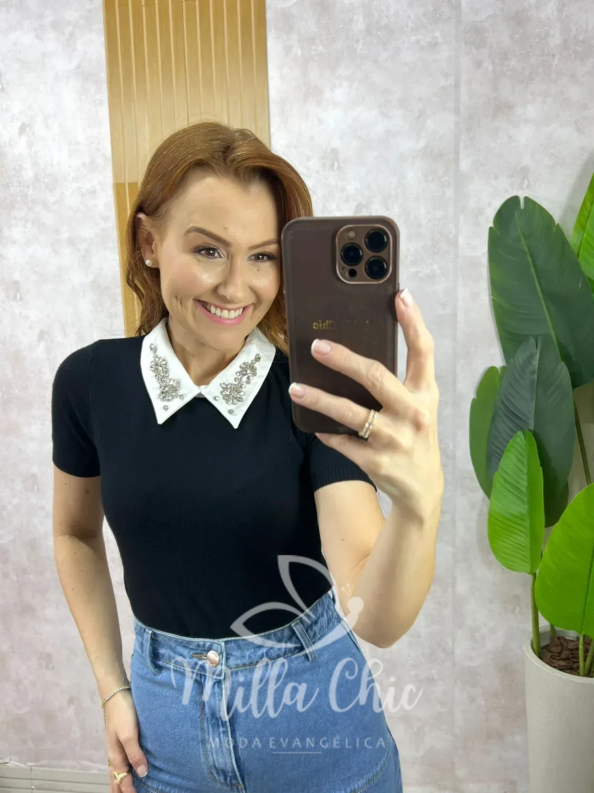 Milla Chic – Blusa Évora Em Tricot Modal – Marrom (cópia) Milla Chic - Blusa Évora Em Tricot Modal - Marrom (cópia)