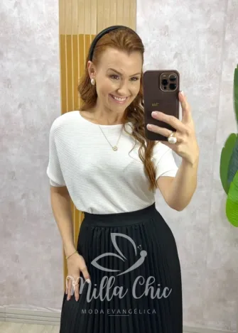 Milla Chic - Blusa Mary em Tricot - Preta (cópia)