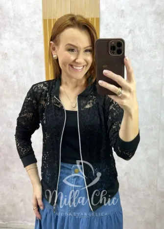 Milla Chic - Blusa Rubi em renda - Preta (cópia)