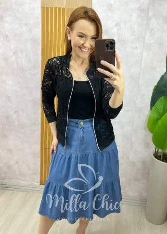 Milla Chic - Blusa Rubi em renda - Preta (cópia)