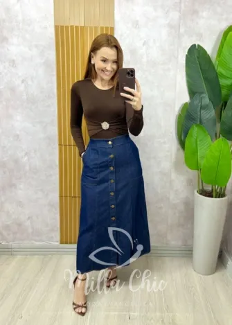 Milla Chic - Saia Jeans Tulipa (cópia)