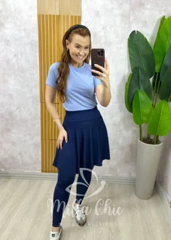 Milla Chic - Saia Legging Confort Fit - Azul