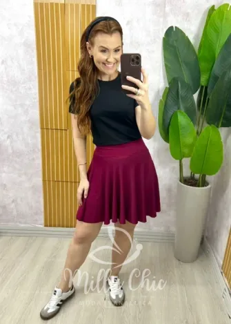 Milla Chic - Short Saia Shape Fit - Lilás (cópia)