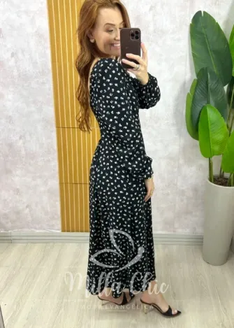 Milla Chic - Vestido Delicata Floral - Preto