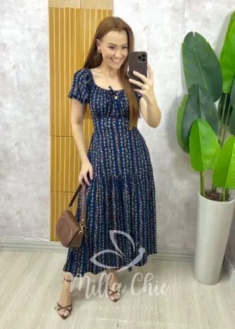 Milla Chic – Vestido Érica – Azul Marinho Milla Chic - Vestido Érica - Azul Marinho