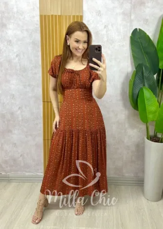 Milla Chic – Vestido Érica – Terracota Milla Chic - Vestido Érica - Terracota