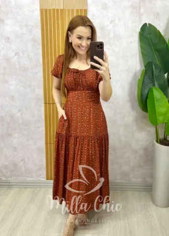 Milla Chic - Vestido Érica - Terracota