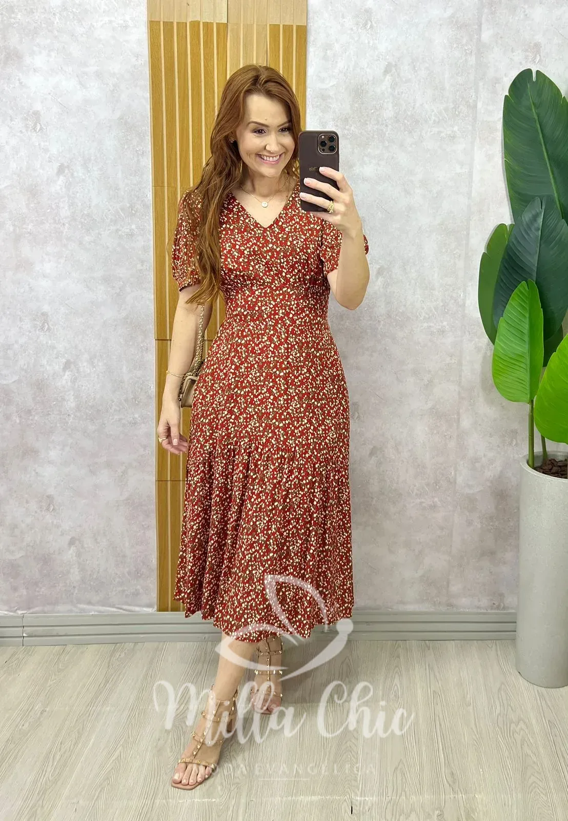 Milla Chic – Vestido Lilian Em Viscolinho – Vermelho Milla Chic - Vestido Lilian Em Viscolinho - Vermelho