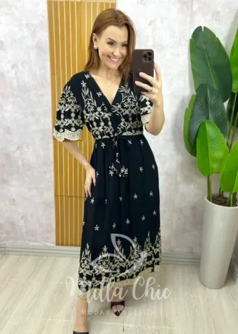 Milla Chic – Vestido Lume bordado – Preto Milla Chic - Vestido Lume bordado - Preto