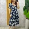 Milla Chic – Vestido Priscila Em Leise bordada – Azul Marinho Milla Chic - Vestido Priscila Em Leise bordada - Azul Marinho
