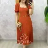Milla Chic – Vestido Ravena – TerraCota Milla Chic - Vestido Ravena - TerraCota