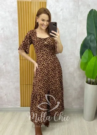 Milla Chic - Vestido Safira Clássica - Marrom (cópia)