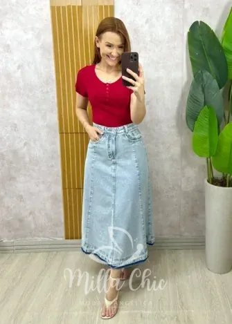 Milla Chic - Blusa Mary em Tricot - Cherry