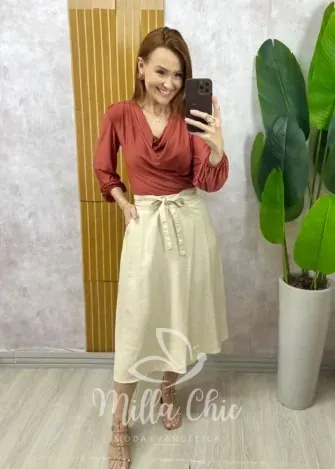 Milla Chic - Blusa Odete - TerraCota