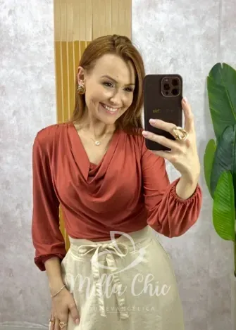 Milla Chic - Blusa Odete - TerraCota