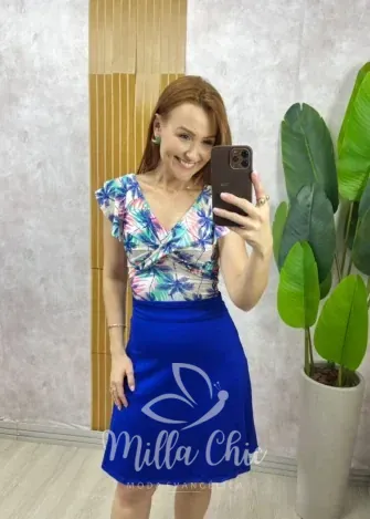 Milla Chic - Conjunto Maiô e Short Saia - Modelo Edite Branco (cópia)