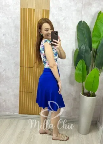 Milla Chic - Conjunto Maiô e Short Saia - Modelo Edite Branco (cópia)