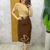 Milla Chic – Saia Aline em Cotelê – Marrom Milla Chic - Saia Aline em Cotelê - Marrom